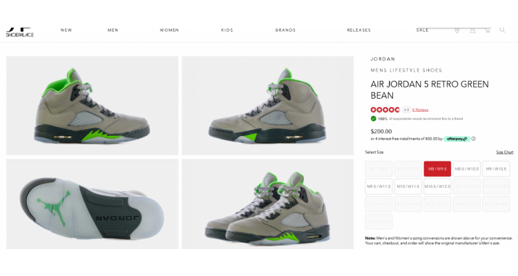 AIR JORDAN 5 RETRO GREEN BEAN