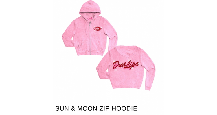 dua lipa粉紅zip hoodie
