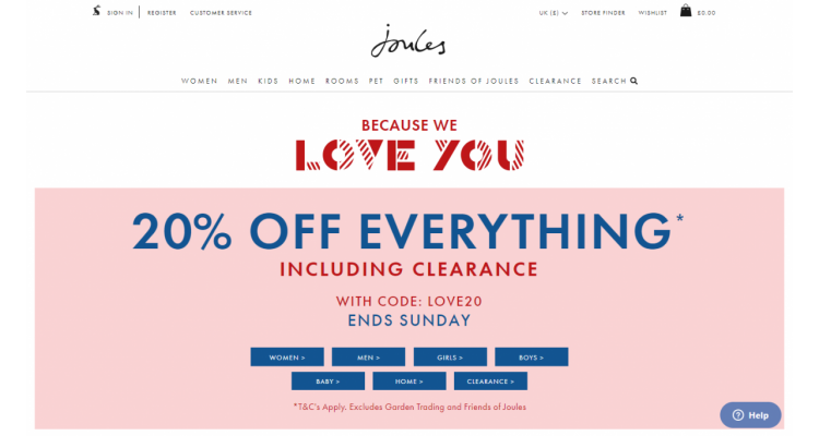 Joules 20% Off Everything