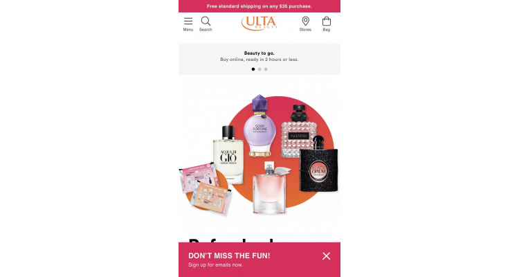 ULTA Beauty 滿$40減$10