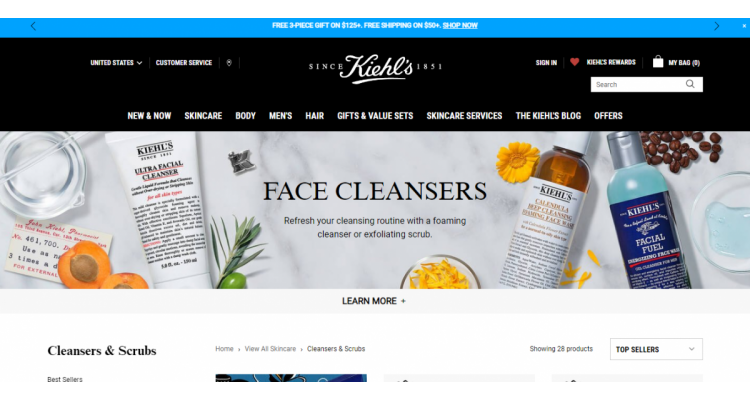 Kiehl's 清潔產品無門檻7.5折