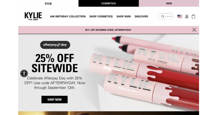 KYLIE sitewide 25% off