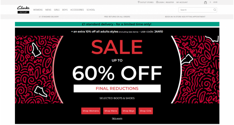 Clarks Outlet Final Reductions
