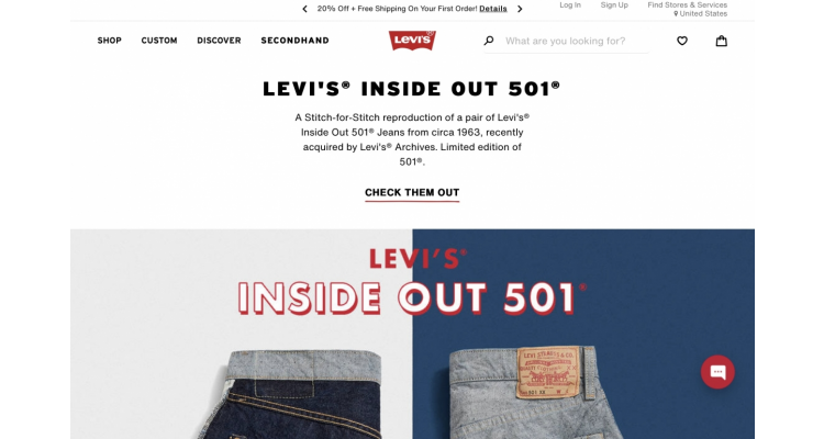 Levi’s 會員20%off