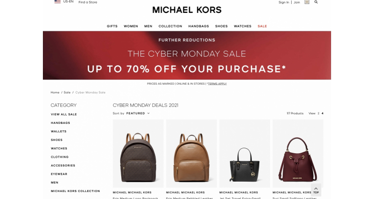 MICHEAL KORS cyber Monday sale