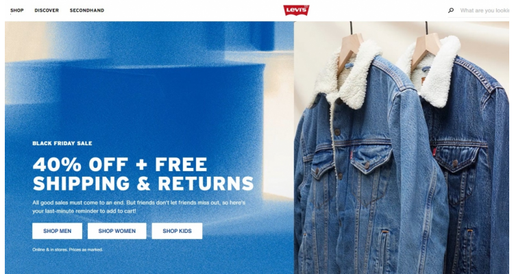 Levis 美國black friday discount