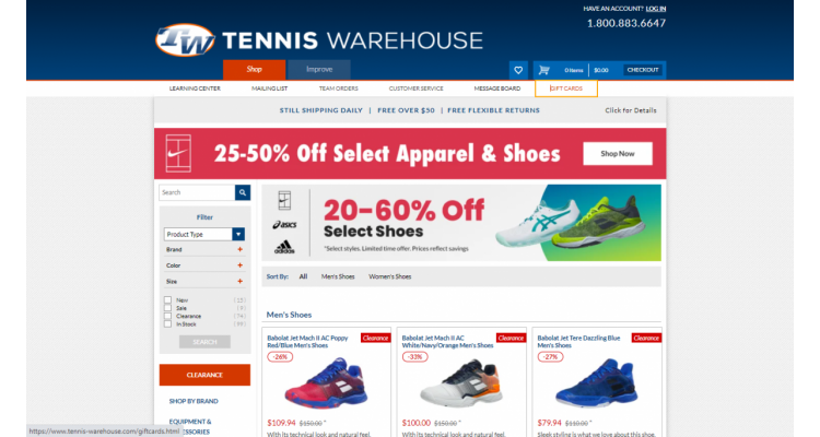 Tennis shoes up to 60% off