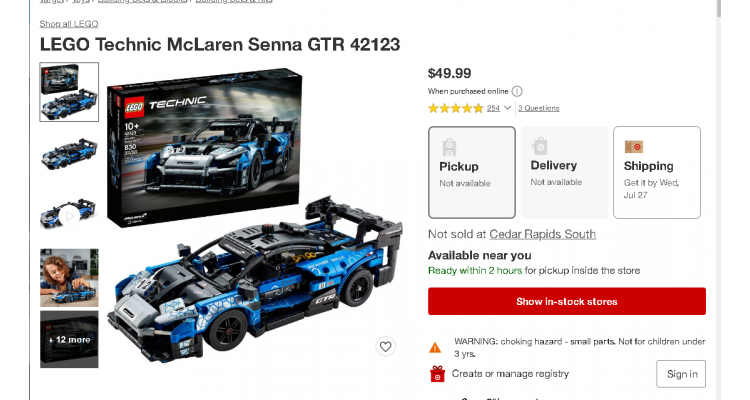 LEGO Technic McLaren Senna GTR 4