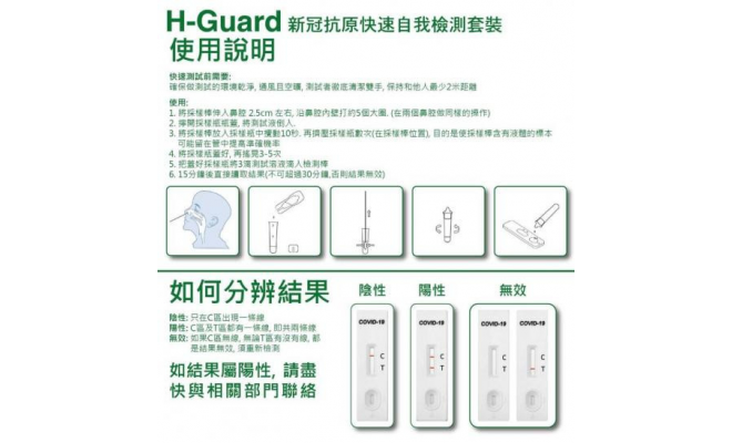 包郵_H-Guard - COVID-19 抗原快速檢測試劑  10套