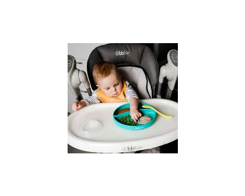 加拿大 BBLUV 矽膠餐盤和匙羹套裝 粉綠色