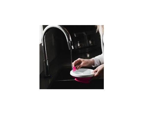 加拿大 BBLUV 桃紅色矽膠保溫餐盤