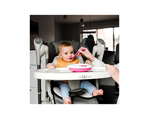 加拿大 BBLUV 桃紅色矽膠保溫餐盤