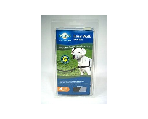 美國PetSafe貝適安輕鬆走防暴衝胸背帶 M / L，黑色/銀色