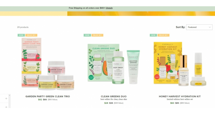 Farmacy美國官網推出大量護膚品套盒