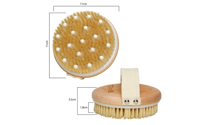 Hydrea London 淋巴排毒刷，帶天然鬃毛和橡膠結節