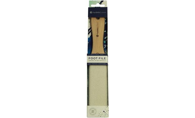 Hydrea London Curved Wooden Foot File With Ceramic Micro Crystals 彎曲木腳銼，帶陶瓷微晶