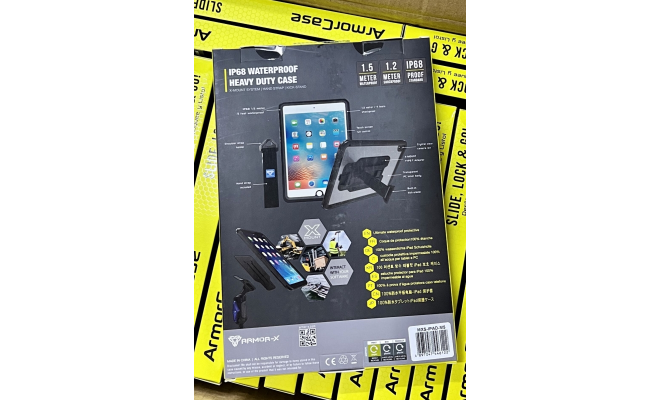 Armor-X iPad IP68 防水外殼，帶手帶、支架和 X-Mount