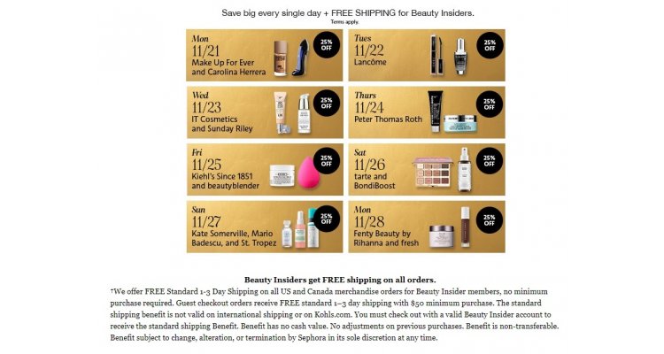 Sephora美國官網指定品牌25% OFF