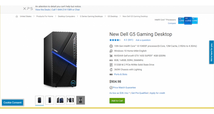 Dell$599.99(原價$904.98)