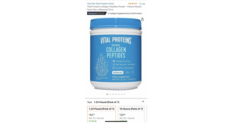 Vital Proteins 膠原蛋白肽粉特價