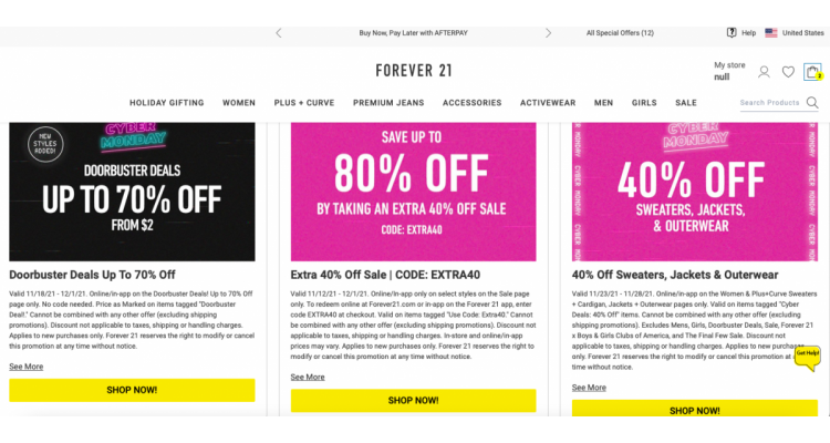 forever 21 many discount
