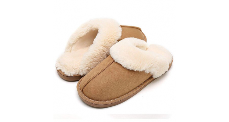 冬季新款舒適家居鞋 情侶毛絨領口居家鞋 毛毛室內冬季棉拖鞋