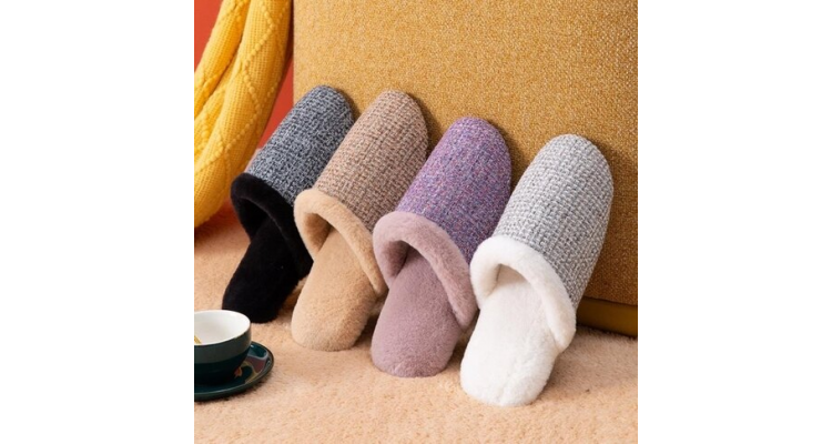 絨毛 日系冬款女士居家室內家用麻布毛絨保暖防滑木地板防滑毛口棉拖
